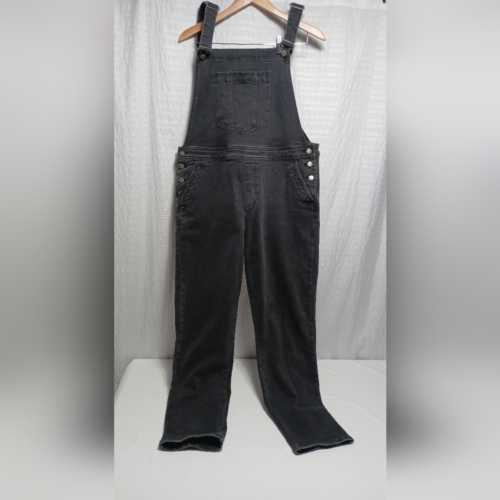 Boden Ladies Denim Black Wash Girlfriend Dungarees/ Overalls. Size 14